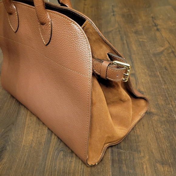 DIVINA FIRENZE Tote Bag Purse Satchel Viral Margaux Style Leather Chocolate - Picture 4 of 8